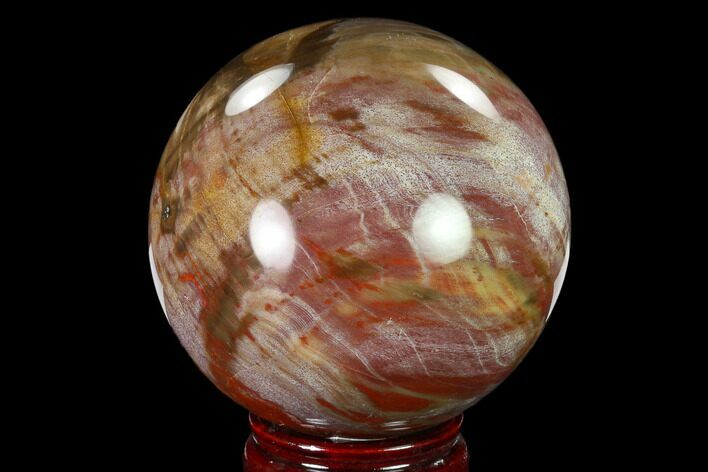 Colorful Petrified Wood Sphere - Madagascar #135658